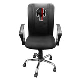 Curve Task Chair with Red Line Skull Logo Panel
