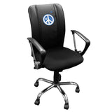 Curve Task Chair with Peace Sign Blue Logo Panel