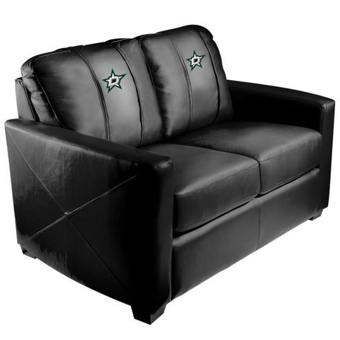 Silver Loveseat with Dallas Stars Logo