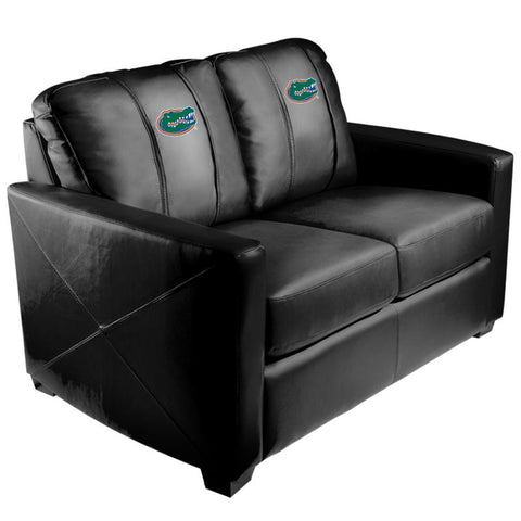 Silver Loveseat with Florida Gators Primary Logo Panel