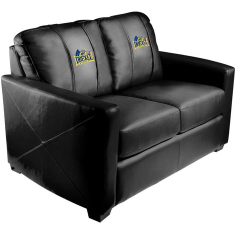 Silver Loveseat with Drexel Dragons Logo