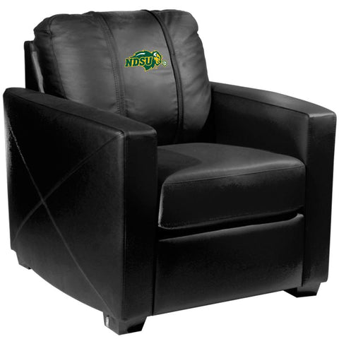 Silver Club Chair with North Dakota State Bison Primary Logo