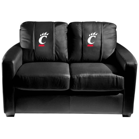 Silver Loveseat with Cincinnati Bearcats Logo