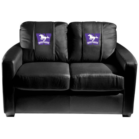 Silver Loveseat with Western University Canada Mustangs Logo