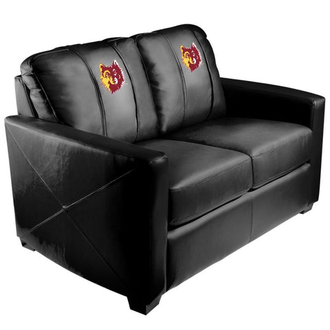 Silver Loveseat with Northern State Wolf Head Logo Panel