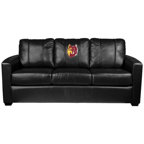 Silver Sofa with Northern State Wolf Head Logo Panel