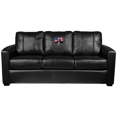Silver Sofa with 9/11 Responders Logo Panel