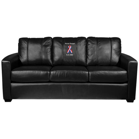Silver Sofa with 9/11 Never Forget Logo Panel