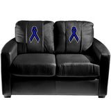 Silver Loveseat with Blue Ribbon Logo Panel