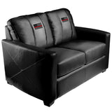 Silver Loveseat with Red Line Flag Logo Panel