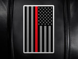 Silver Sofa with Red Line Flag Vertical Logo Panel