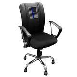 Curve Task Chair with Blue Line Flag Vertical Logo Panel