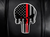 Silver Sofa with Red Line Skull Logo Panel
