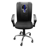Curve Task Chair with Blue Line Skull Logo Panel
