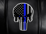 Swivel Bar Stool 2000 with Blue Line Skull Logo Panel