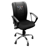 Curve Task Chair with Red and Blue Line Flags Logo Panel
