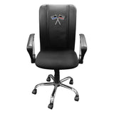 Curve Task Chair with Red and Blue Line Flags Logo Panel