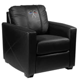 Silver Club Chair with Red and Blue Line Flags Logo Panel