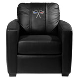 Silver Club Chair with Red and Blue Line Flags Logo Panel
