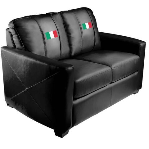Silver Loveseat with Italian Flag Logo Panel