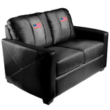 Silver Loveseat with American Flag Logo Panel