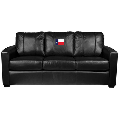 Silver Sofa with Texan Flag Logo Panel