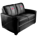 Silver Loveseat with British Flag Logo Panel