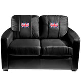 Silver Loveseat with British Flag Logo Panel