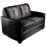 Silver Loveseat with Puerto Rican Flag Logo Panel