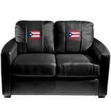 Silver Loveseat with Puerto Rican Flag Logo Panel