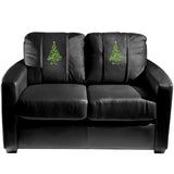 Silver Loveseat with Christmas Tree Logo