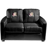 Silver Loveseat with Naughty or Nice Logo