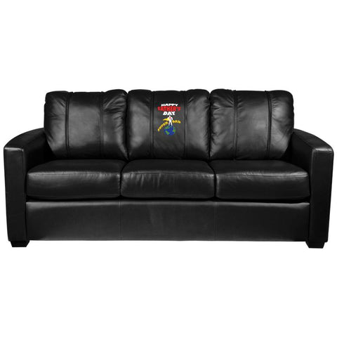 Silver Sofa with Father's Day Super Dad Logo Panel