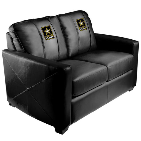 Silver Loveseat with US Army Logo