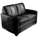 Silver Loveseat with Miami Marlins Logo