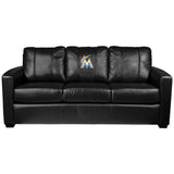 Silver Sofa with Miami Marlins Logo