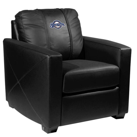 Silver Club Chair with Milwaukee Brewers Logo
