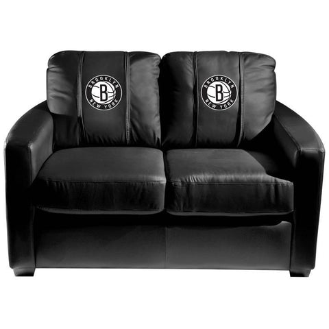 Silver Loveseat with Brooklyn Nets Secondary