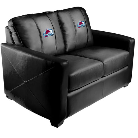 Silver Loveseat with Colorado Avalance Logo