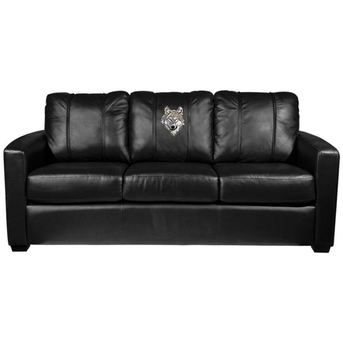Silver Sofa with Wolf Head Logo Panel