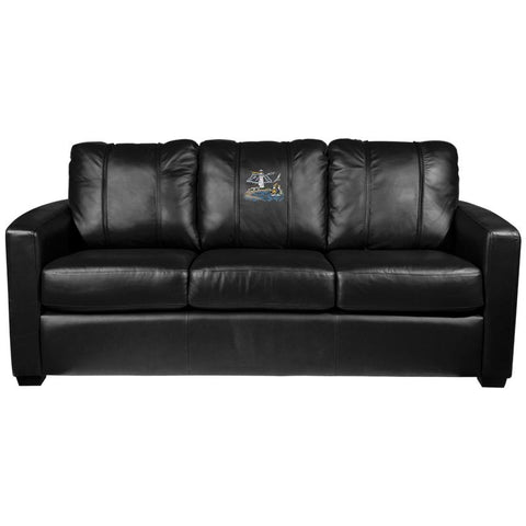 Silver Sofa with Lighthouse Scene Logo Panel