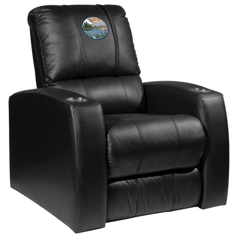 Relax Recliner with Mountain Background Logo Panel