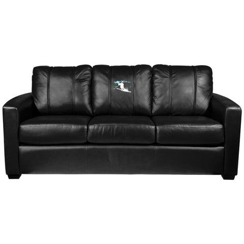 Silver Sofa with Ski Downhill Logo Panel