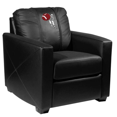 Silver Club Chair with Football Quarterback Throw Logo Panel