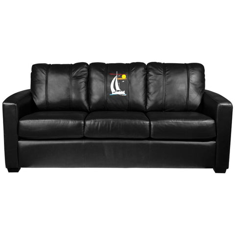 Silver Sofa with Sailing Sunset Logo Panel