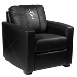 Silver Club Chair with Figure Skater Catch Foot Logo Panel
