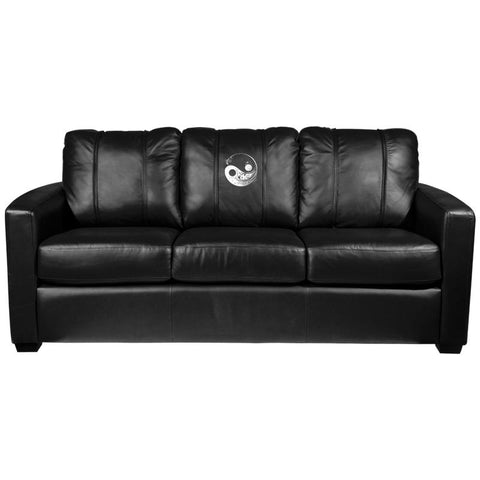 Silver Sofa with Yin Yang Floral Logo Panel
