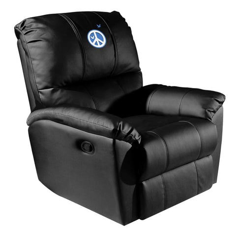 Rocker Recliner with Peace Sign Blue Logo Panel