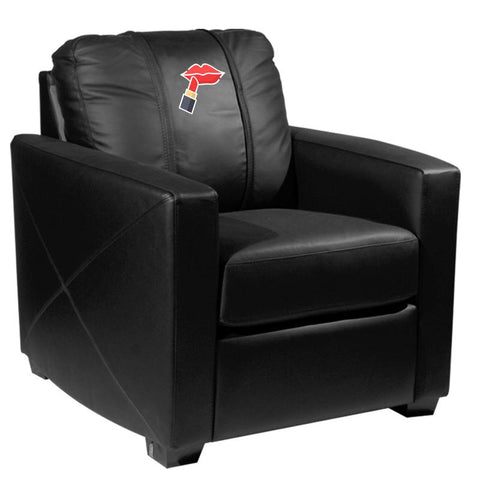 Silver Club Chair with Lipstick Logo Panel