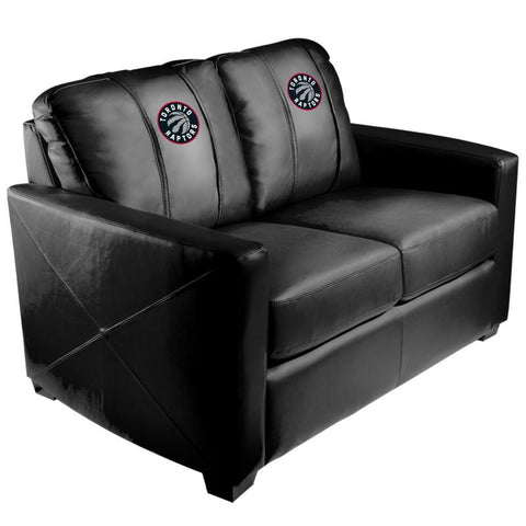 Silver Loveseat with Toronto Raptors Logo